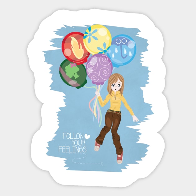 Follow Your Feelings Sticker by PinklyBee